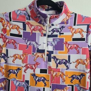 IBKUL Women's Breathable Minimalist Mesh Top Radmodog Long Sleeve Mock Top Sz S